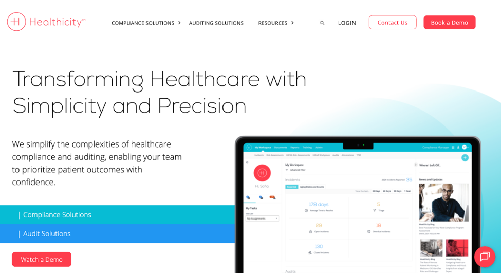 Healthicity compliance management platform